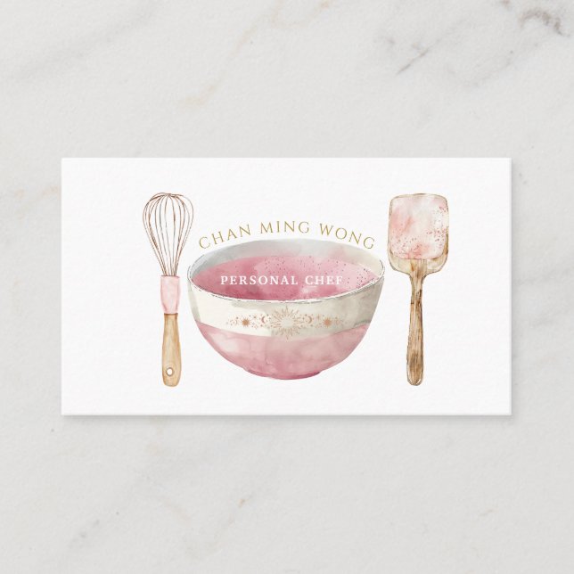 Carte De Visite Elégant Caterer Chef Personnel (Devant)