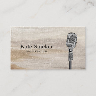 Carte De Visite Élégant chanteur blanc Musique Voix Enseignant Mus