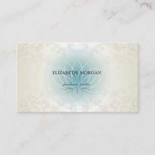 Carte De Visite Elégant charme professionnel dentelle bleu Lotus