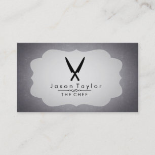 Carte De Visite Elégant Chef Cuisine Retro Couteau Chalkboard