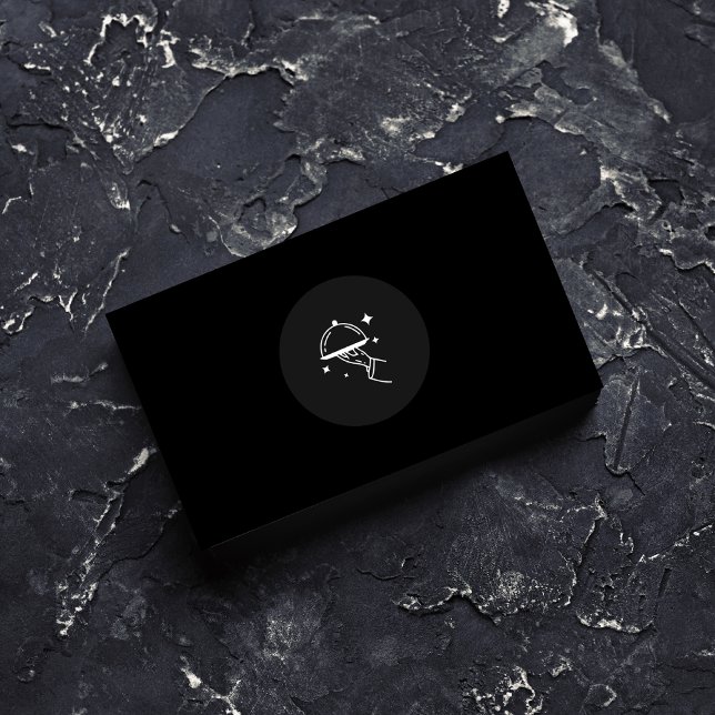 Carte De Visite Élégant Chef noir & blanc & professionnel Baker (Créateur téléchargé)