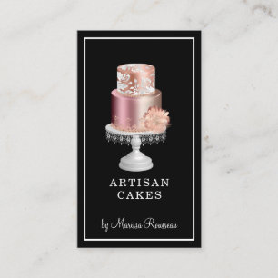 Carte De Visite Élégant chef pâtissier boulanger pâtissier noir