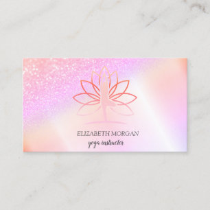 Carte De Visite Élégant Chic Bokeh Silhouette de Femme Lotus