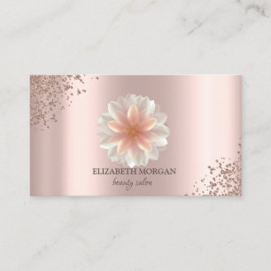 Carte De Visite Elegant Chic Diamants Salon de Beauté Rose Gold Lo