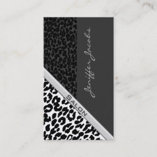 Carte De Visite Élégant chic luxe contemporain léopard glam