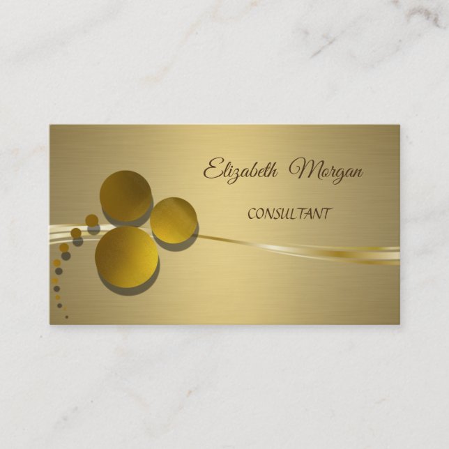 Carte De Visite Élégant Chic Luxe Faux Gold (Devant)