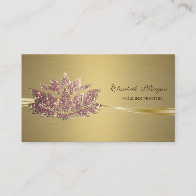 Carte De Visite Élégant Chic Luxe Faux Gold Parties scintillant Lo (Devant)