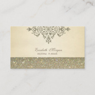 Carte De Visite Élégant Chic Luxueux Professionnel, Dentelle Paill