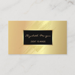 Carte De Visite Élégant Chic Moderne ,Faux Or,Rayes