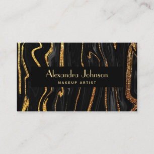 Carte De Visite Élégant Chic Professional Black Gold