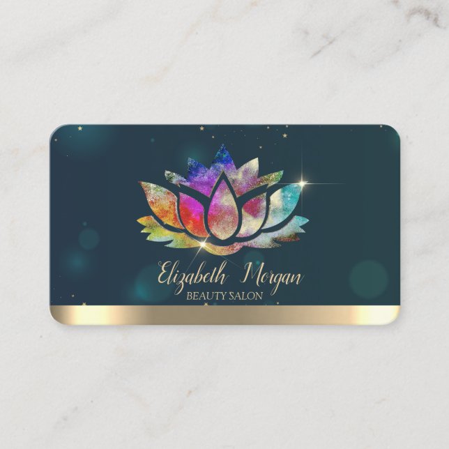 Carte De Visite Élégant chic professionnel couleur Lotus (Devant)