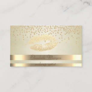 Carte De Visite Élégant Chic, Rayures - Diamants Brillants - Lèvre