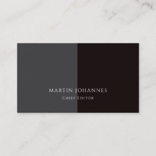 Carte De Visite Élégant Chic Simple Élégant Gris Noir Minimaliste