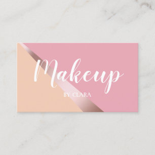 Carte De Visite Elégant chick rose or rose et orange géométrique