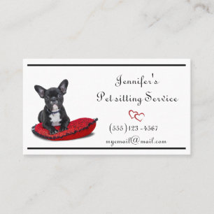 Carte De Visite Elégant chien sur un Coussin service de chambre as