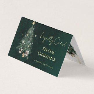 Carte De Visite Elegant Christmas Tree Loyalty Card!