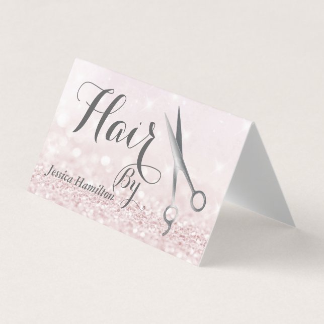 Carte De Visite Elégant ciseaux d'argent faux glittery (Devant)