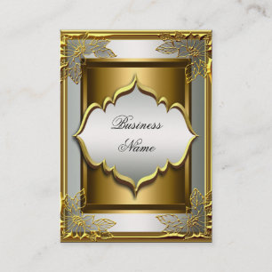 Carte De Visite Élégant Classe Blanc Noir Or Vieilli