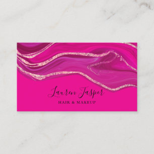 Carte De Visite Élégant Classé Rose Chaud Marbre Agate