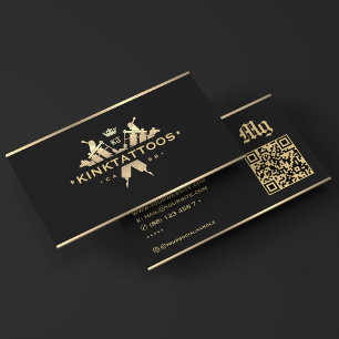 Carte De Visite Élégant classique tatoueur tatouage Artiste de tat