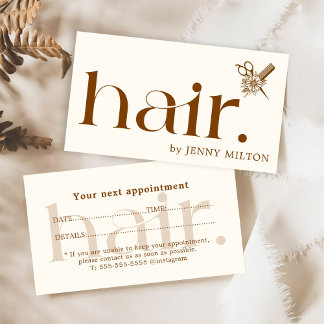 Carte De Visite Elegant Clean Boho Brown Hair Styliste Nomination