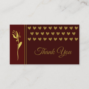 Carte De Visite Elégant Coeurs de fleurs dorées Personnalisé Logo 