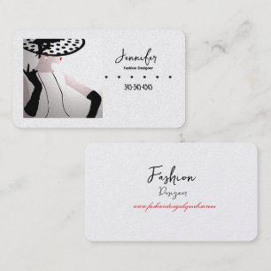 Carte De Visite Elégant concepteur de mode Polka Dot Casquette 