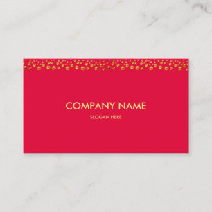 Carte De Visite Elégant Confetti Or sur Fuchsia