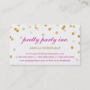 CARTE DE VISITE élégant confetti parties scintilla