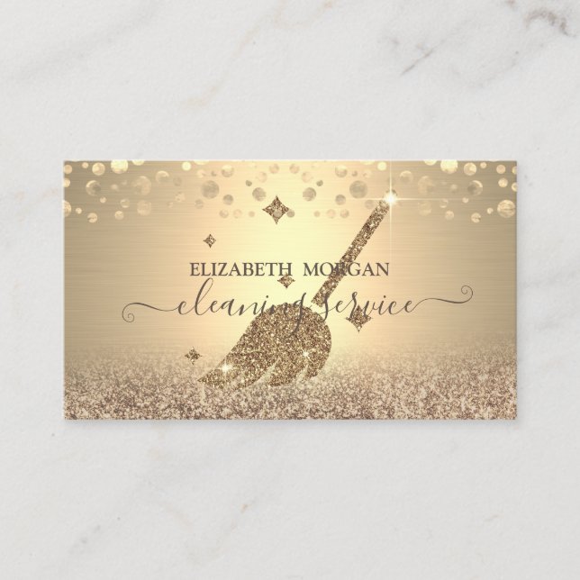 Carte De Visite Elégant Confetti Parties scintillant de nettoyage  (Devant)