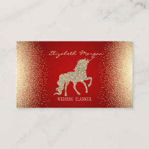Carte De Visite Élégant Confetti Parties scintillant or rouge Conf