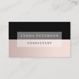 Carte De Visite Elégant consultant rose minimal or & noir