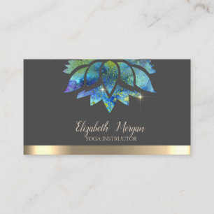 Carte De Visite Élégant couleur Lotus Gold Stripe Yoga