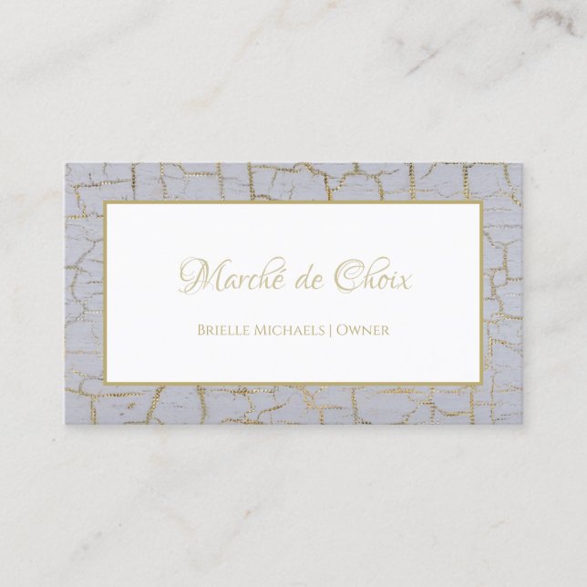 Carte De Visite Élégant Cracké Peinture dorée Boutiuque or (Devant)