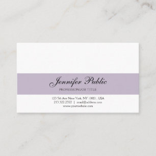 Carte De Visite Élégant Créatif Design Moderne Violet Professionne