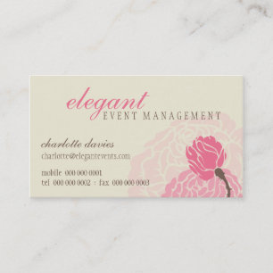 CARTE DE VISITE ÉLÉGANT : : crème élégante de rose