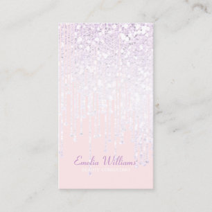 Carte De Visite Élégant Cristal blanc étincelant éclats rose clair