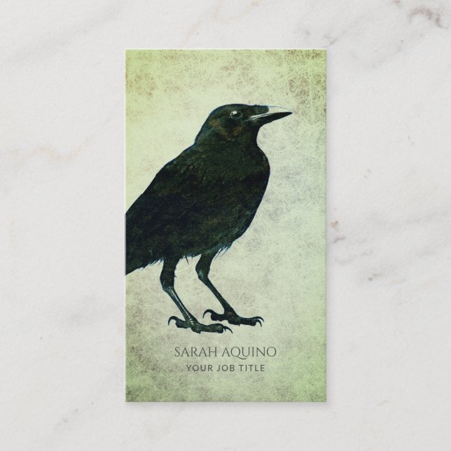Carte De Visite Elégant crow noir texture Arrière - plan (Devant)