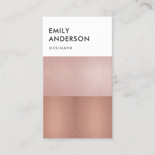 CARTE DE VISITE ÉLÉGANT CUIVRE MINIMAL ROSE D'OR BLUSH ROSE BLAN