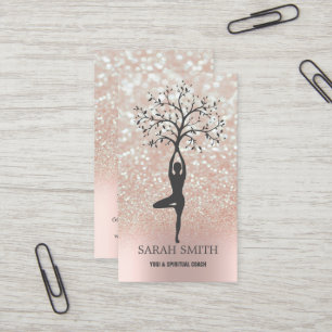 Carte De Visite Elégant Cute Elégant Bokeh Diamonds Yoga