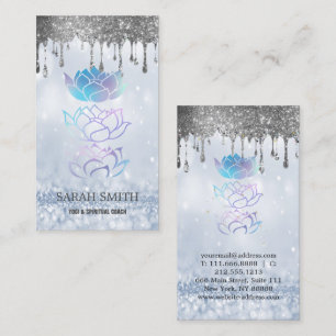Carte De Visite Élégant Cute Elegant Bokeh holographique Lotus