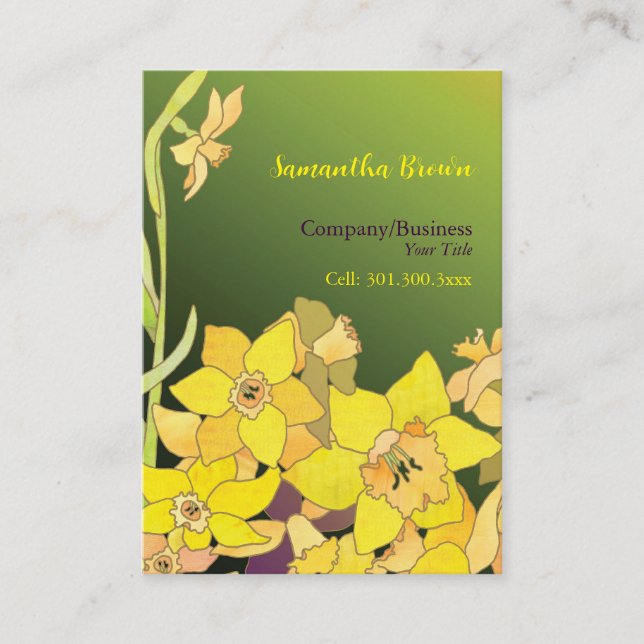 Carte De Visite Élégant Daffodils Hip Mode (Devant)
