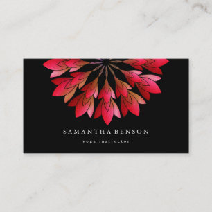 Carte De Visite Élégant Daisy Flower Logo Yoga