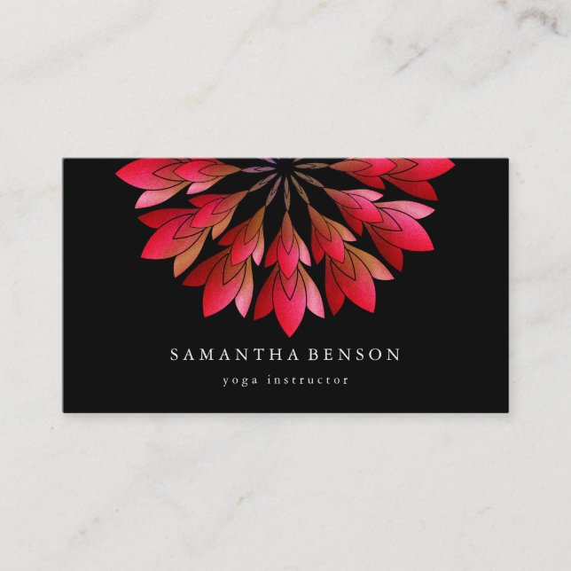 Carte De Visite Élégant Daisy Flower Logo Yoga (Devant)