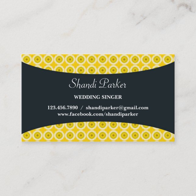 Carte de visite élégant de chanteur de musique (Devant)