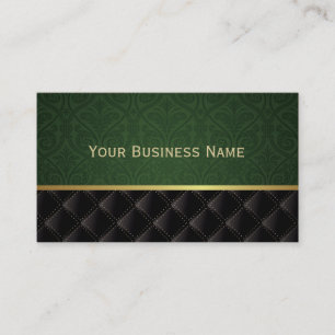 Carte de visite élégant de damassé de Forest Green