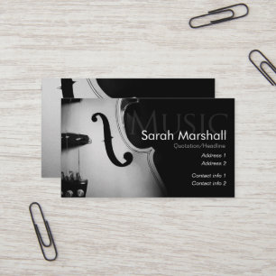 Carte de visite élégant de musicien de violon