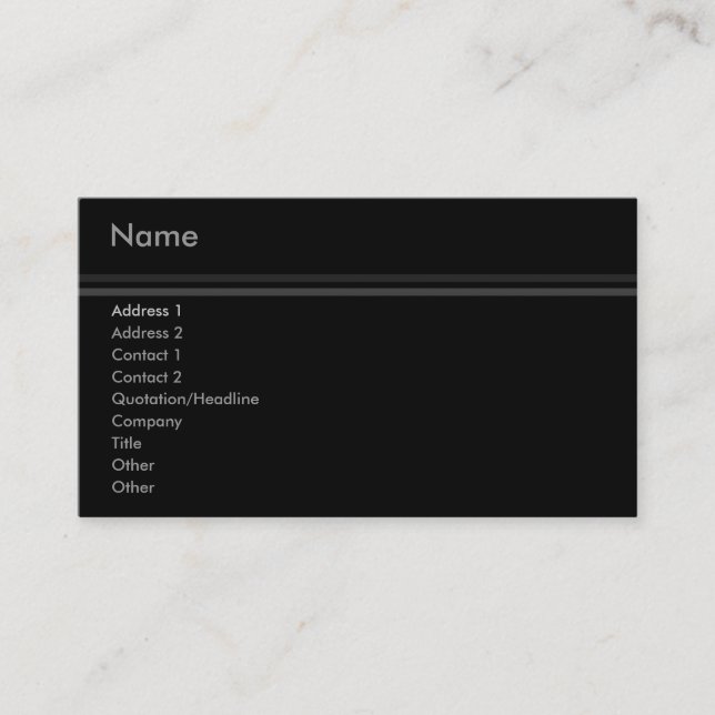 Carte de visite élégant de rayures (Devant)