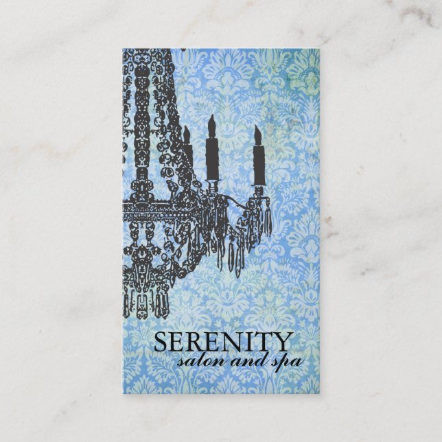 Carte de visite élégant de spa de lustre (Devant)