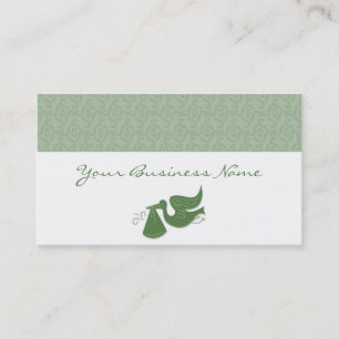 Carte de visite élégant de vert de cigogne
